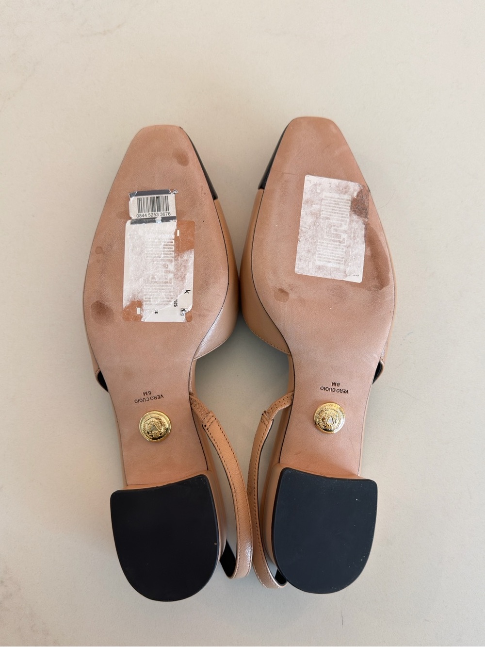 NWOT Veronica Beard Cecile Two-Tone Beige and Black Slingback Flats - Picture 7 of 7